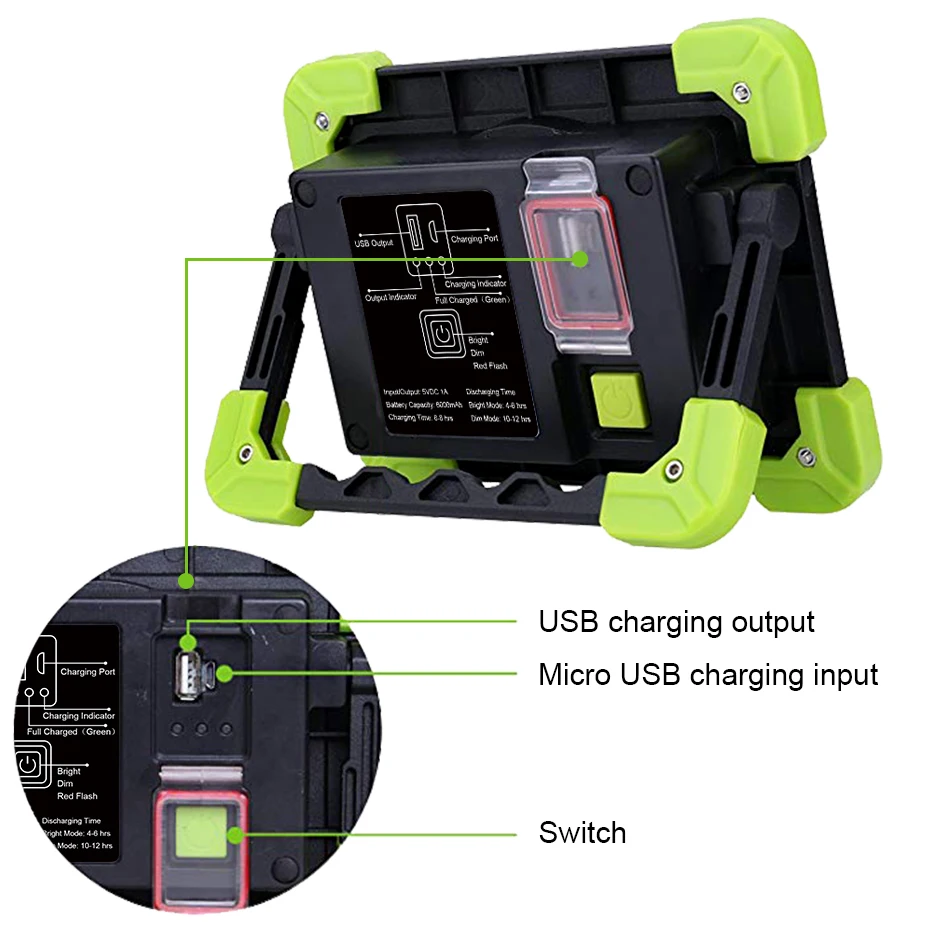 Светодиодный прожектор с 3 режимами 20 Вт перезаряжаемый точечный светильник