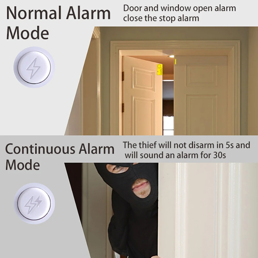 

4 in 1 Wireless Home Window Door Burglar Security Sensor Alarm System for Home Security System Door Magnetic Burglar Alarm