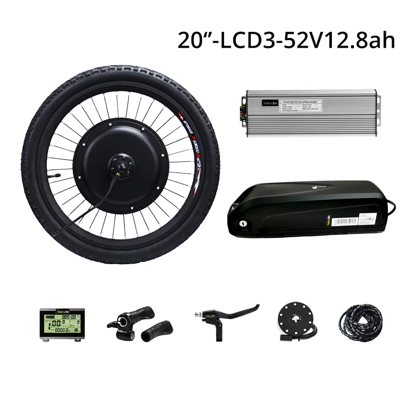 20inch 52v12.8ah 52v12. 8ah батарея для электровелосипеда с 48 в 1500 Вт комплект для переоборудования электрического велосипеда 52 В батарея 48 в Набор для электровелосипеда - Цвет: 20inch 52v12.8ah