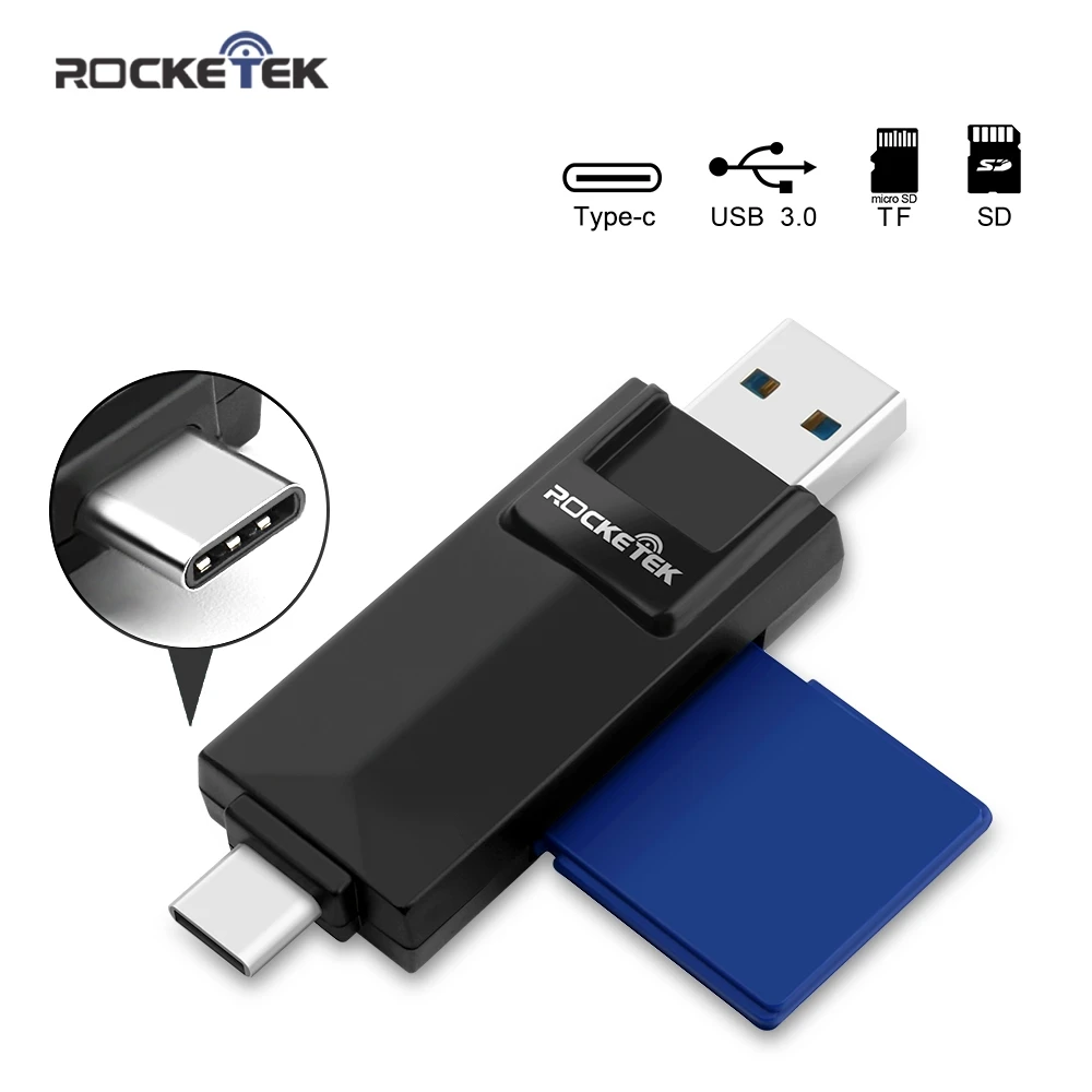 Rocketek типа с USB 3.0 OTG тип телефона несколькими 2 в 1 устройство чтения карт памяти 5Gbps
