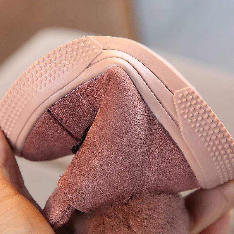 Милые осенне зимние ботинки для девочек модные однотонные ботильоны с застежкой