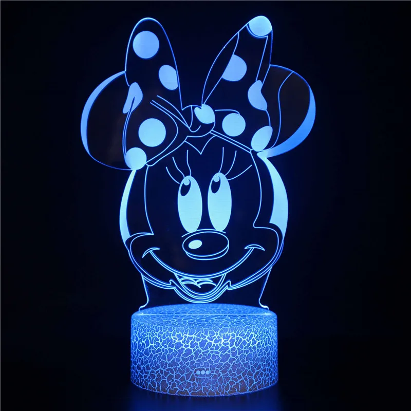 Cartoon Figure Cute Disney Minnie Mouse Led Night Light Lamp for Girls Kids Bedoom Decoration Usb Battery Nightlight Lamp Gifts