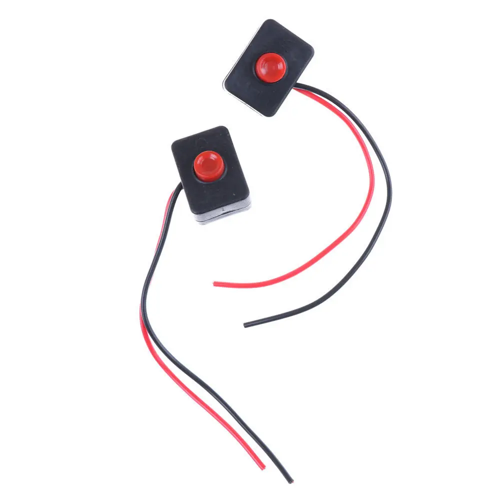 

2 x DC 12C2A Adhesive base push button momentarily action wired switch for automobiles