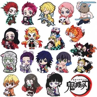 19pcs anime demon slayer role series logo diy iron patche for clothing jackets t shirt sew ironing embroidery patch appliques