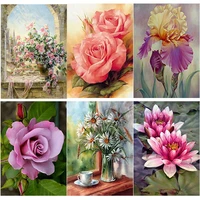 new 5d diy diamond painting flowers cross stitch full square round drill potted plants diamond embroidery home decor manual gift