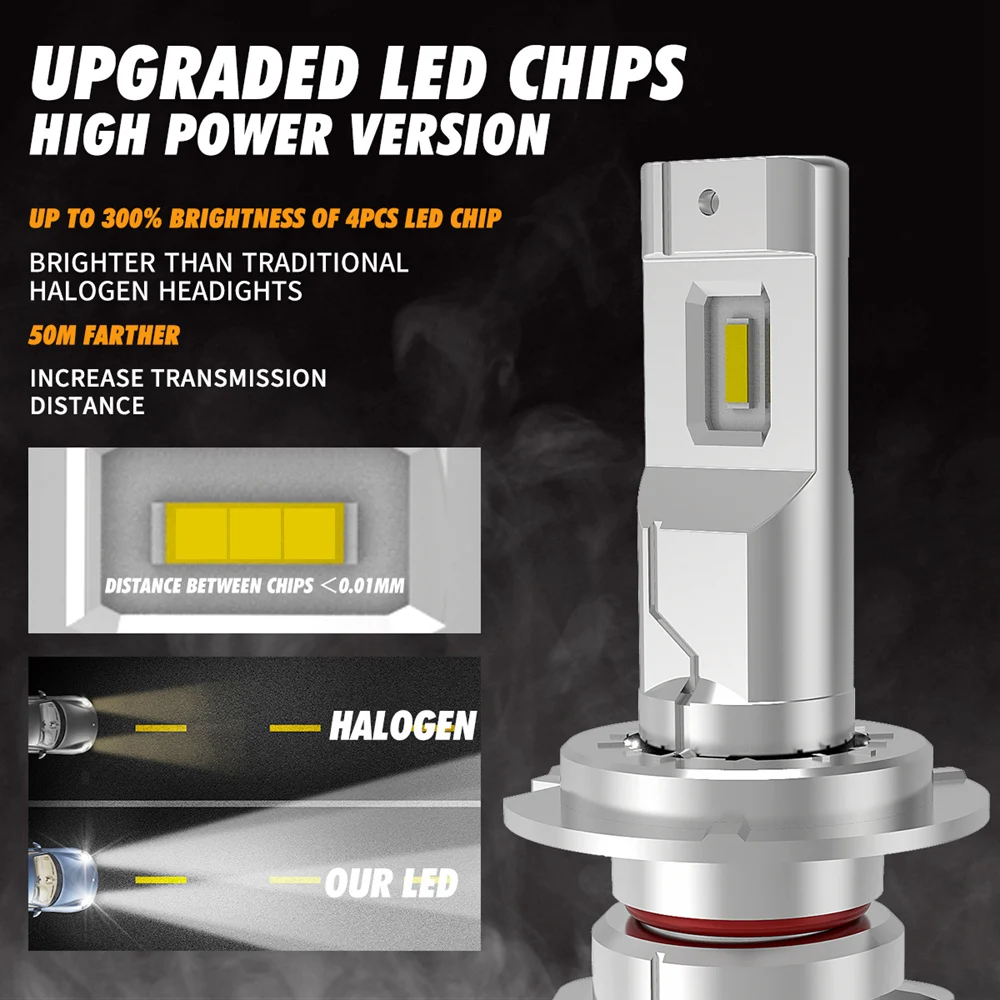 1 пара светодиодных ламп H7 с корейским CSP для автомобилей мотоциклов H4 Hi Lo