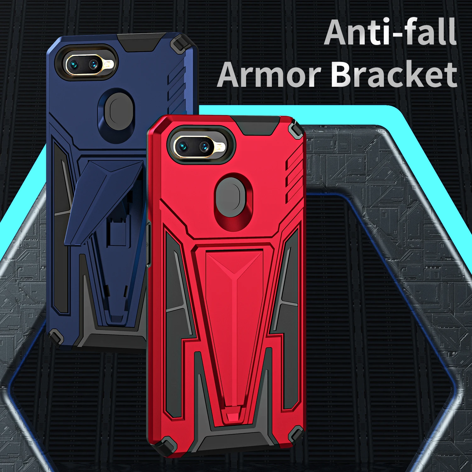 

Shockproof Capa for OPPO A7 Case for OPPO A5S A12 Realme 2 Magnetic Car Holder Armor Case Full Bumper Phone Cover