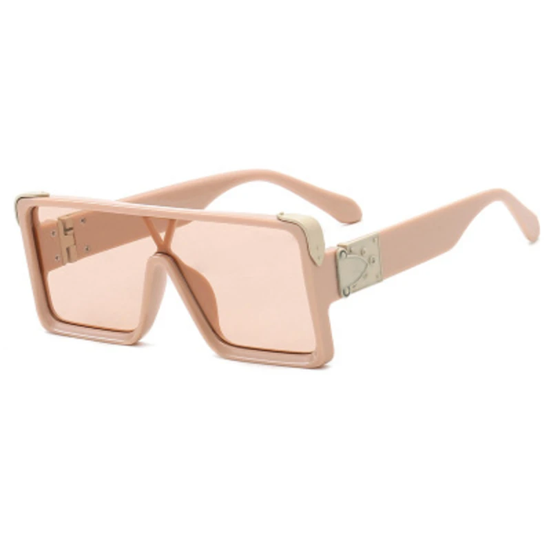 

New Trendy Large Frame One Piece Sunglasses Men 2020 Luxury Brand Designer Retro Square Sun Glasses Women Outdoo Shades Eyewears
