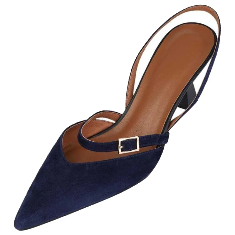 

2021 summer sandals women's shoes wear ol commuting party leisure dark blue