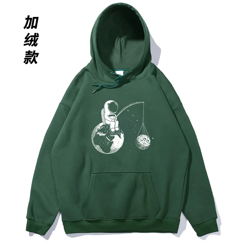 

Space Walk Printing The High Street Harajuku Hip Hop Fashion Men's Winter Wear Hooded Cloth Multi Color Cotton Hoodie Unisex