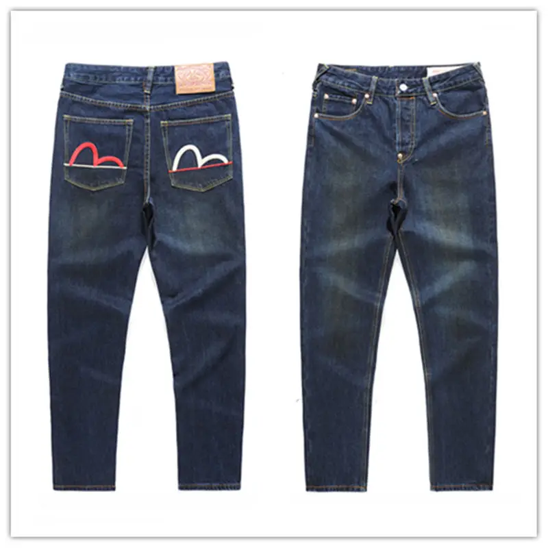 Настоящие трендовые Брендовые мужские джинсы высокого качества Модные дышащие