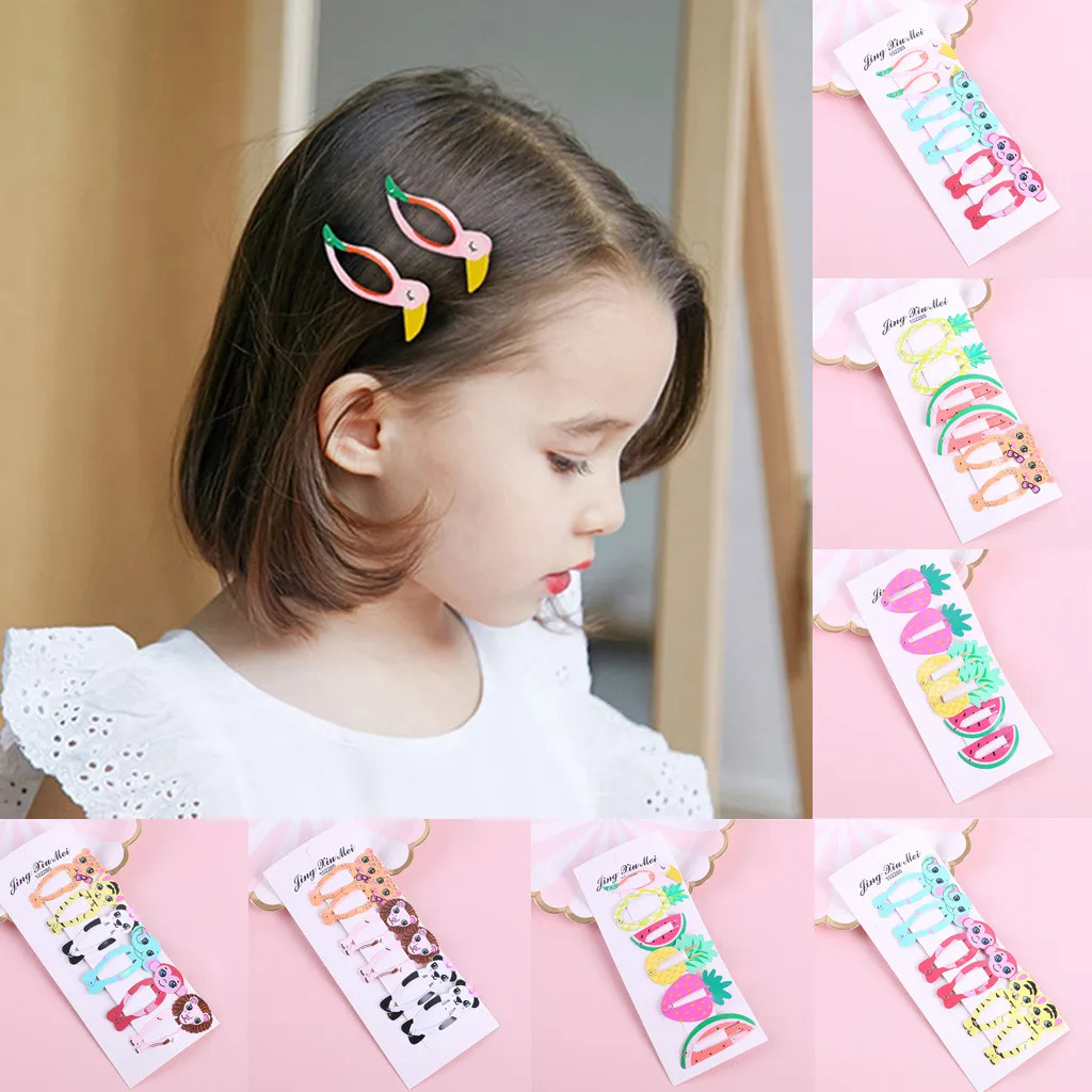 Kids Infant Baby Girls Cartoon Fruit Hairclip Hairpin Barrettes Headwear Set Children's Hair Accessories Clip C800# | Детская одежда