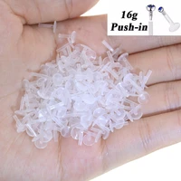 100pcs clear ptfe not allergy lip stud base 16g 6 10mm labret lip bar ring piercing ear cartilage tragus piercing body jewelry