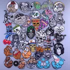 Нашивка в стиле панк, искусственное железо на нашивках для одежды, искусственная Аппликация черепа, вышитая на одежде, значок для мышц