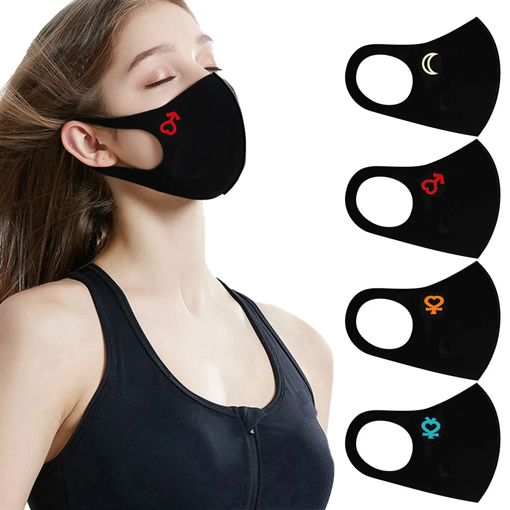 Повторно использовать черные маски для женщин Спортивная дышащая маска лица