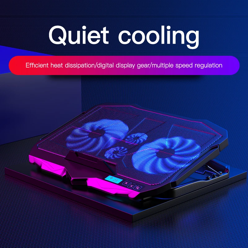 Охлаждающая подставка для ноутбука 12 17 дюймов с RGB подсветкой и двумя USB