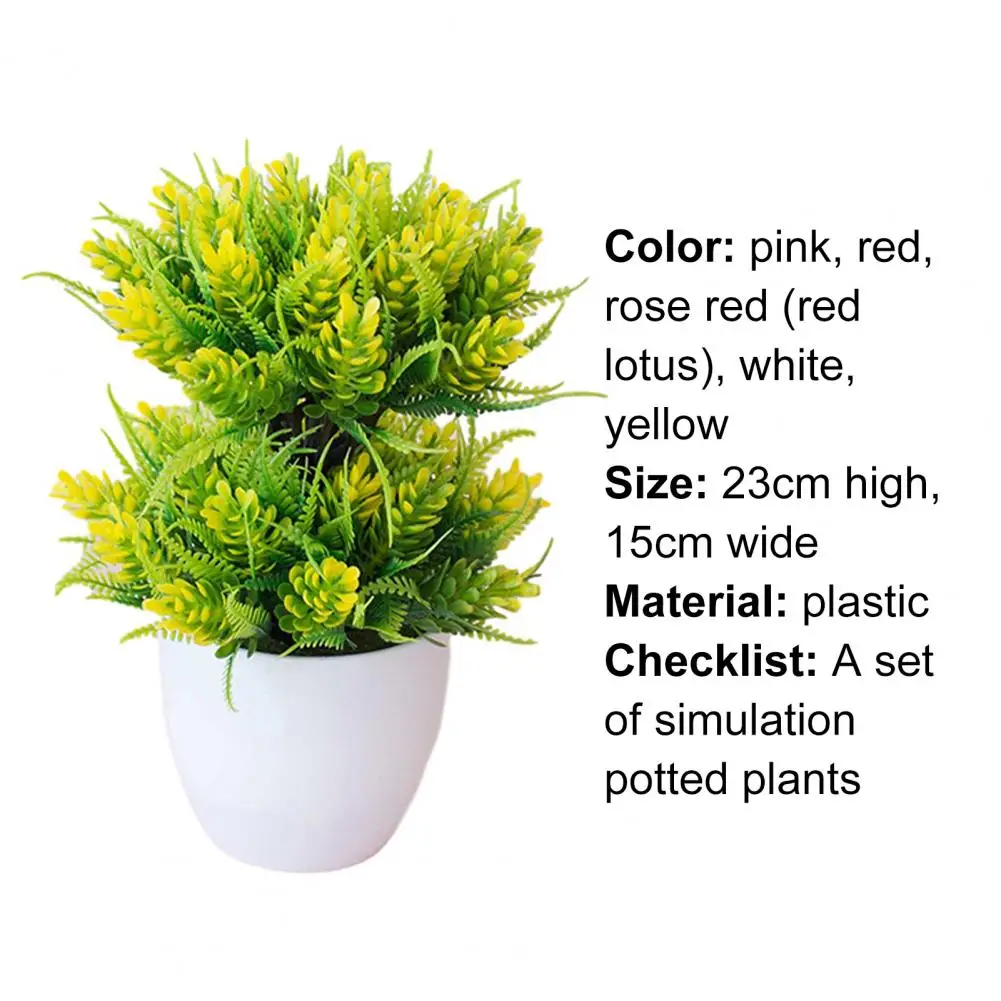 

1 Set Artificial Flower Dual Layer Design Anti-fade Plastic Simulation Potted Plants for Garden