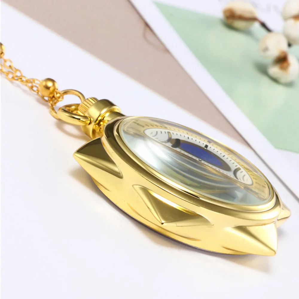 Пятиконечная звезда унисекс модная бронзовая цепочка карманные часы кварцевое