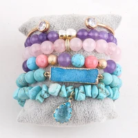 rh fashion boho jewelry accessory multi 6pc stack bracelet bangle sets for women gift