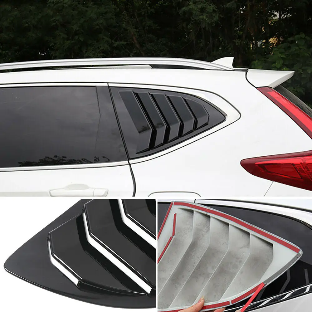 

ABS Glossy Black Rear Window Louver Shutter Cover 2pcs For Honda CR-V CRV 17-20