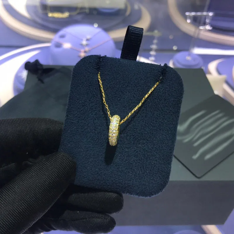 UMGODLY Luxury Brand Copper Black Hoop Pendants Adjustable Round Necklace Micro Cubic Zirconia Women Fashion Jewelry | Украшения и
