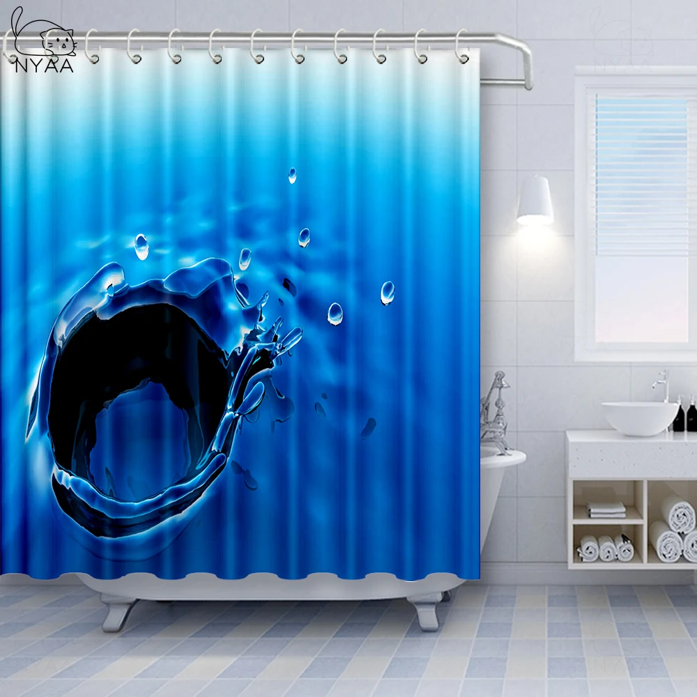 NYAA занавеска для душа с пузырьками воды из полиэстера ванной очень длинная