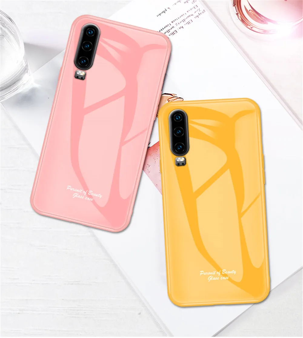 Чехол для телефона huawei P20 P30 Lite Pro Чехол из мраморного закаленного стекла Мягкий силиконовый чехол для huawei Y9 Y7 Y6 Honor 8A 9X чехол
