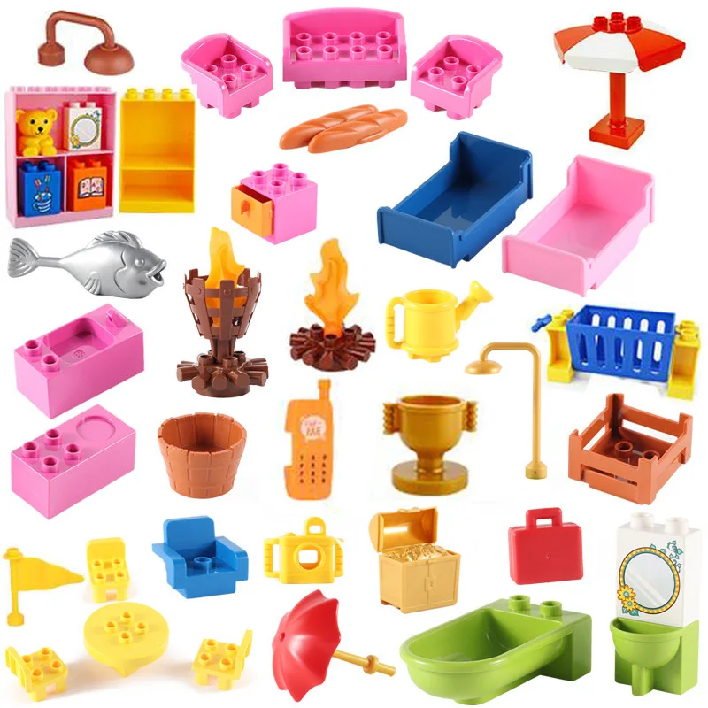 

Big Building Blocks Accessories Birthday Cake Series House Kitchen Compatible with Large Bricks Kid Children DIY Educational Toy