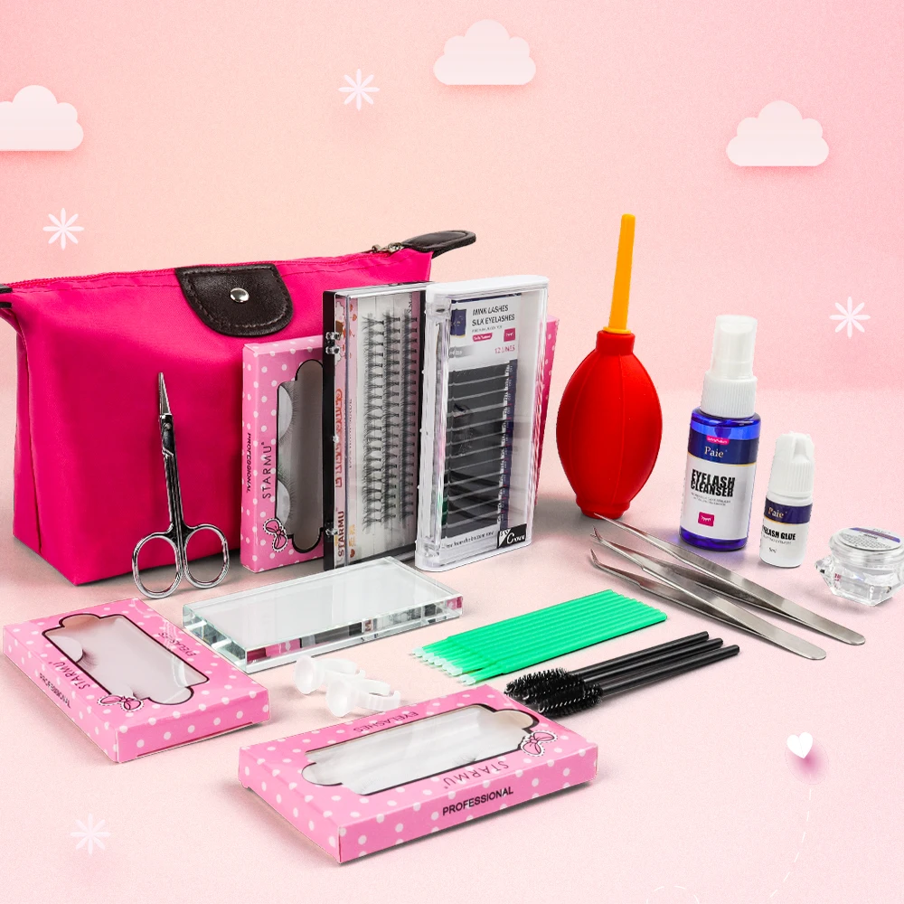 

Профессиональный набор для наращивания накладных ресниц 12/14/16/19 шт./компл. с тренировочной головой, силиконовая голова-манекен, искусственн...