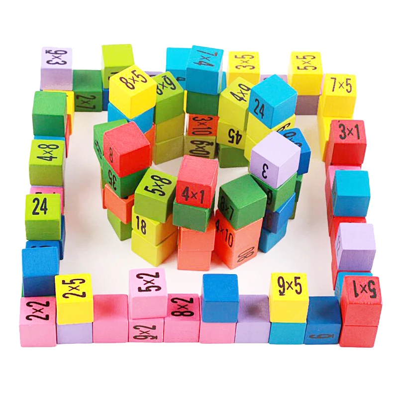 

Kids Wooden Montessori Toys 99 Multiplication Table Math Toy Figure Blocks Baby Educational Montessori Wooden Toys For Children