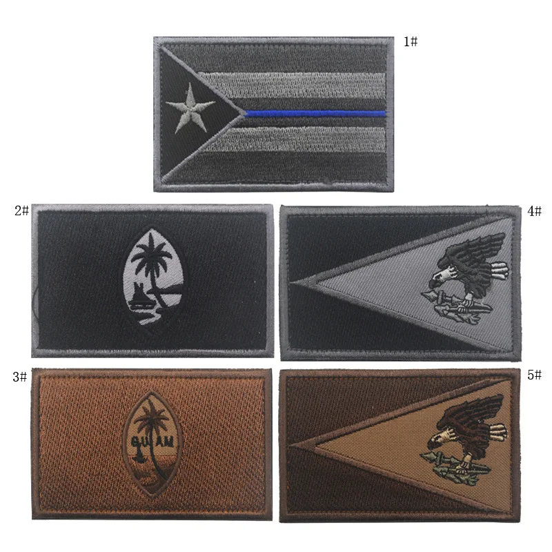 Американский Гуам Самоа Пуэрто Рико флаг вышивка патч вышитая нашивка военного