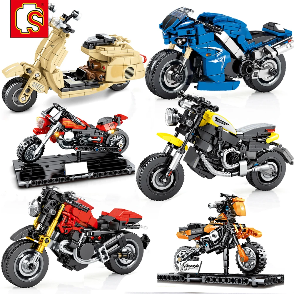 Набор моделей городского автомобиля Sembo мотоцикла скоростной Шан Спортивная