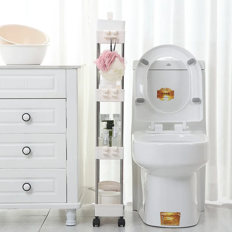 toilet gap storage rack kitchen narrow cabinet refrigerator washing machine living room floor storage shelf bathroom organizer free global shipping