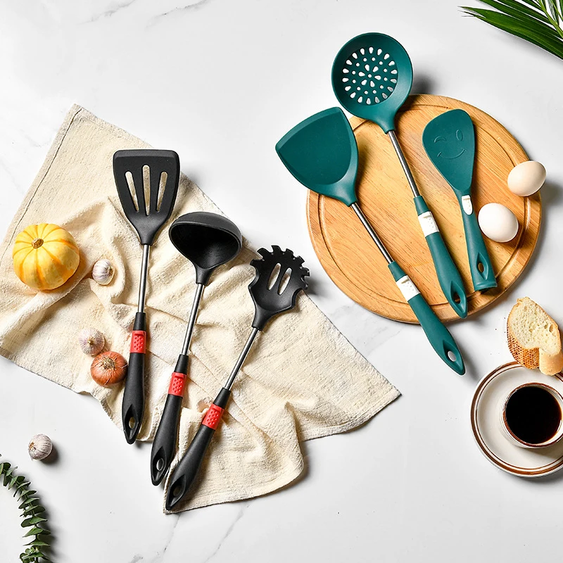 Силиконовая кухонная утварь, кухонная утварь, антипригарная кухонная утварь, лопатка черпак, кухонная утварь, набор кухонных принадлежностей