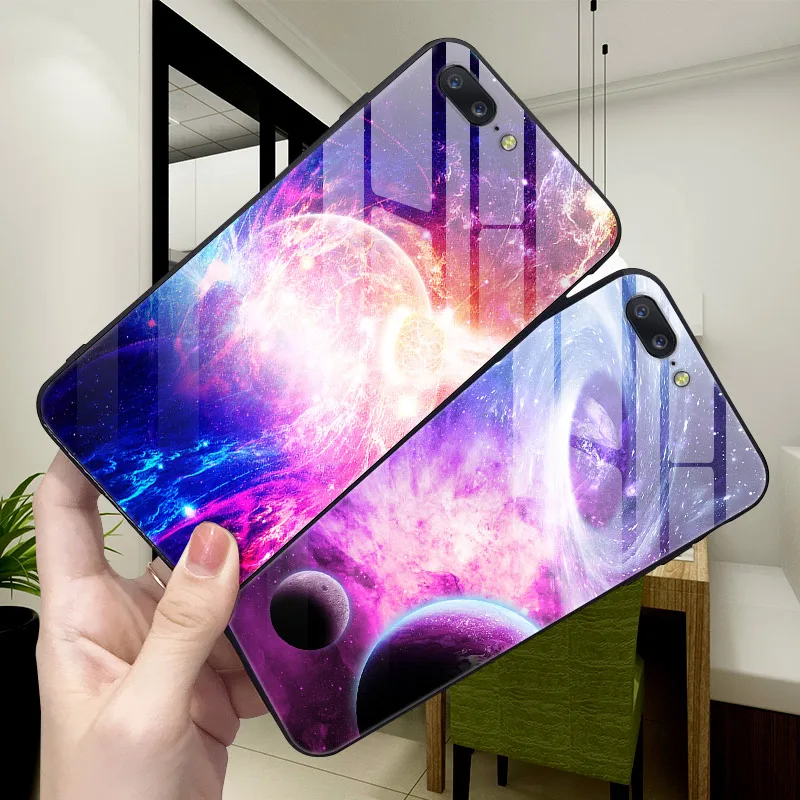 for oneplus 5 5t tempered glass case hard back cover phone case for oneplus 7 pro tpu bumper cases for one plus 5 t 7 pro coque free global shipping