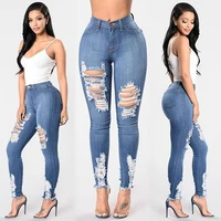 fashion high waist ripped jeans women jeans elasticity full length hollow out jeans for women streetwear women hole pencil pants