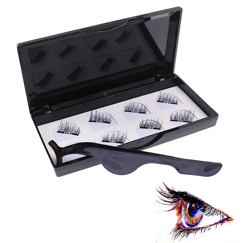 

8 шт./компл. 3D накладные ресницы, Двойные магнитные ресницы, чистые черные ресницы ручной работы с аппликатором для ресниц