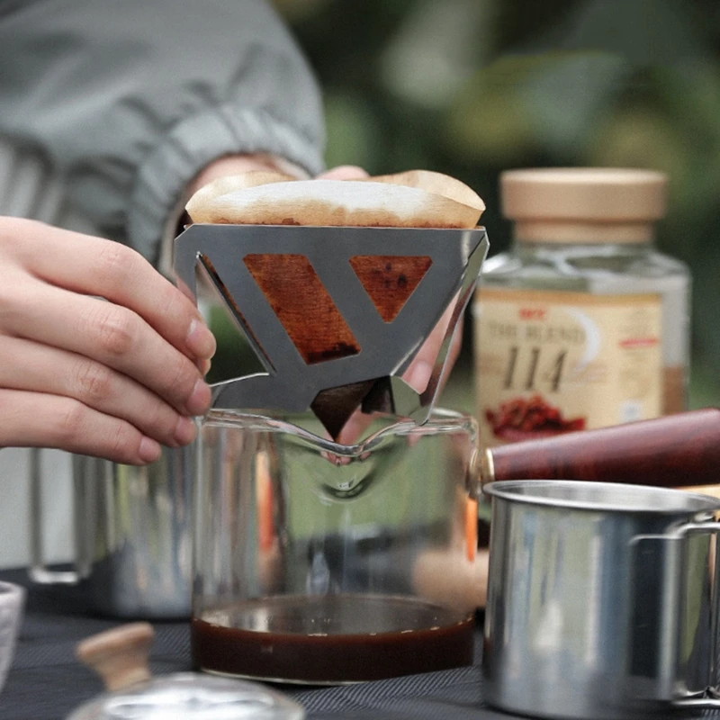 

Detachable Coffee Filter Portable Stainless Steel Folding Funnel Filter Cup Rack