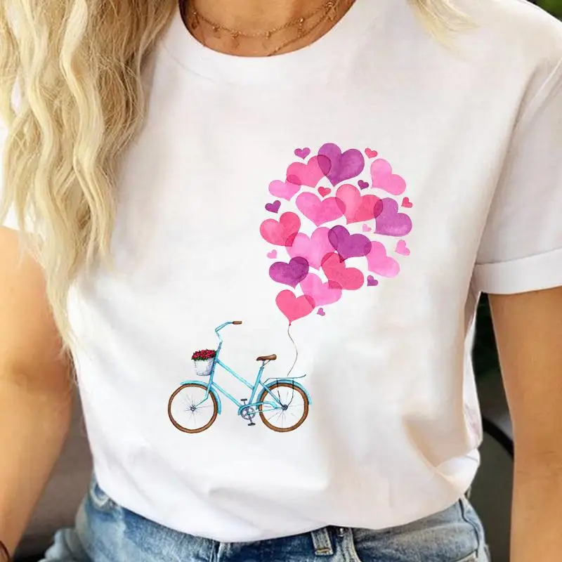 

Женские футболки, женская футболка, одежда из мультфильма, Повседневная Акварельная трендовая Милая футболка с коротким рукавом и графичес...