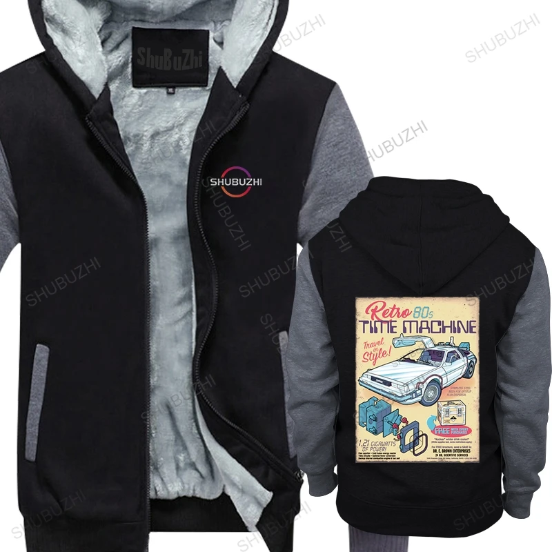 

Новое Модное теплое пальто, Мужская Флисовая Толстовка в стиле ретро, коричневая верхняя одежда унисекс «Назад в будущее», Мужская толстовк...