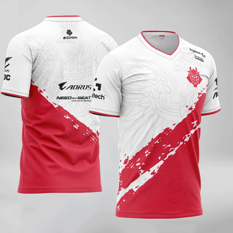 

LoL CSGO Team G2 E-Sports Poland Uniform Jerseys T Shirt For Men Women Custom ID Tees Shirt Top Quality