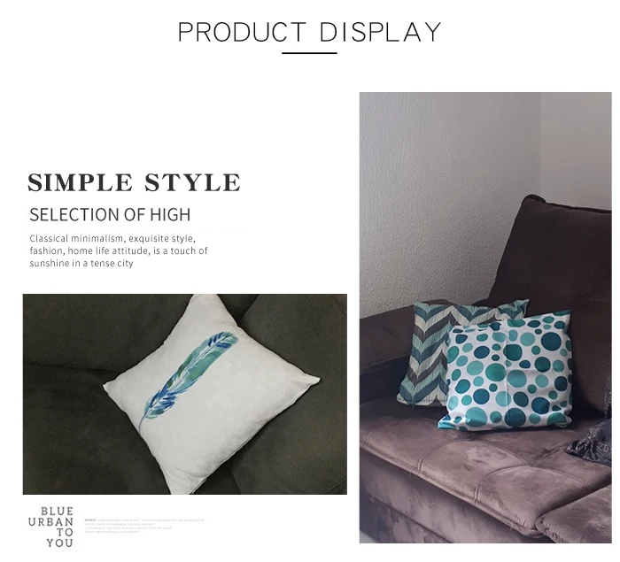 Decorative Pillows Blue Pillow Cover For Living Room Geometric Cushion Cover 45x45cm Bedroom Decor Sofa Funda Cojin Home Decor