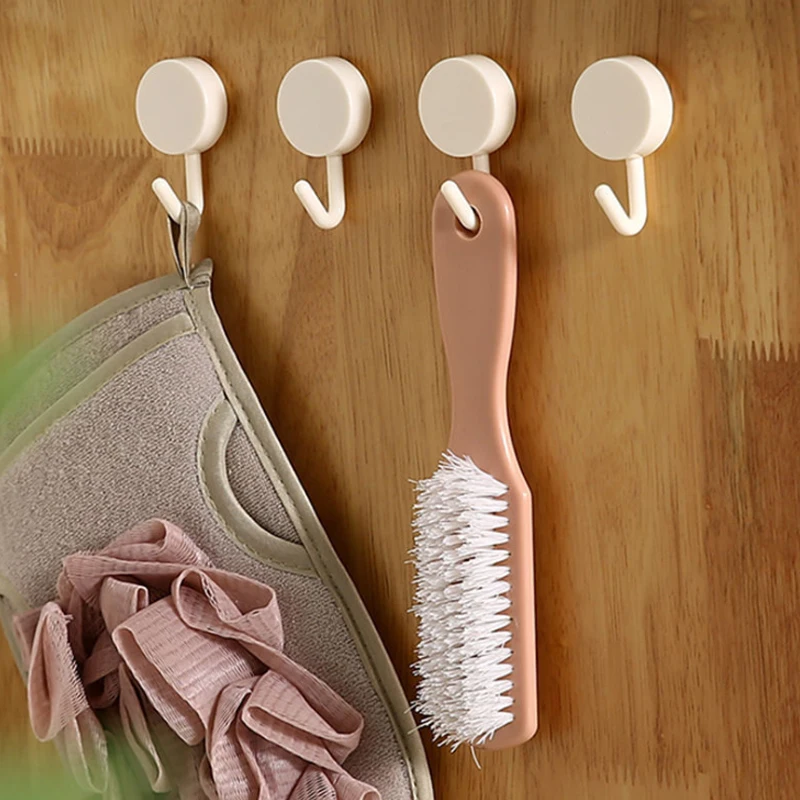 

10pcs Solid Color Free Punching Door Without Trace Nail Small Hook Clothes Hook Mounted Wall Hook Wall Hooks Decorative