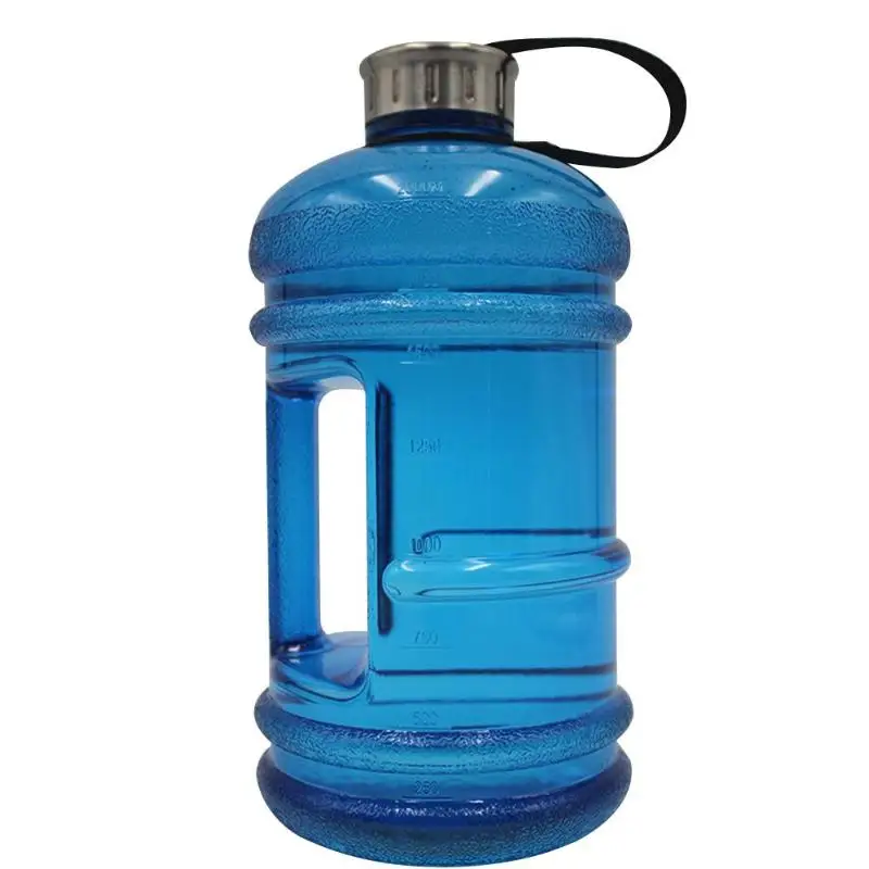 Dark Blue 2.2L пластиковая бутылка для воды с большой емкостью, шейкер для уличных походов, герметичный, для тренировок, тренажерного зала, фитнеса, йоги, бутылка с большой чашкой, кувшин для воды - Цвет: Dark Blue