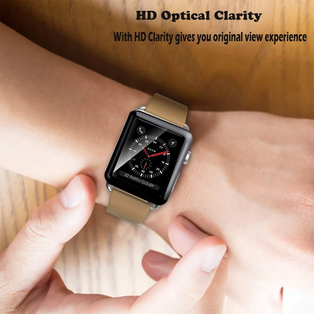 Закаленное Стекло для apple watch 4 5 44 мм 40 мм наручных часов iWatch, версия 1, 2, 3, ремешок 42 мм, 38 мм, версия 3D с уровнем твердости 9H Экран Защитная пленка для apple watch 5 4 3 2 1 Аксессуары 44