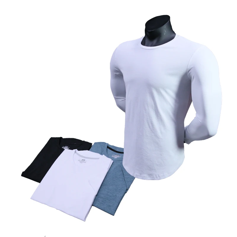

Fitness Long sleeve Workout Men Casual Loose Running TShirt Bodybuilding Autumn Solid Tee Rashguard Muscle Tranign Men Base Tee