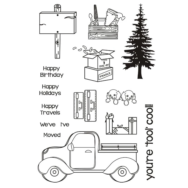 

fun traveler's road trip stamps clear planner journal stamps planner scrapbooking