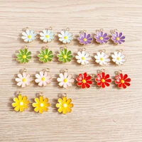 10pcs 1518mm candy colors enamel daisy flowers pendants for diy necklaces handmade drop earrings jewelry making findings crafts