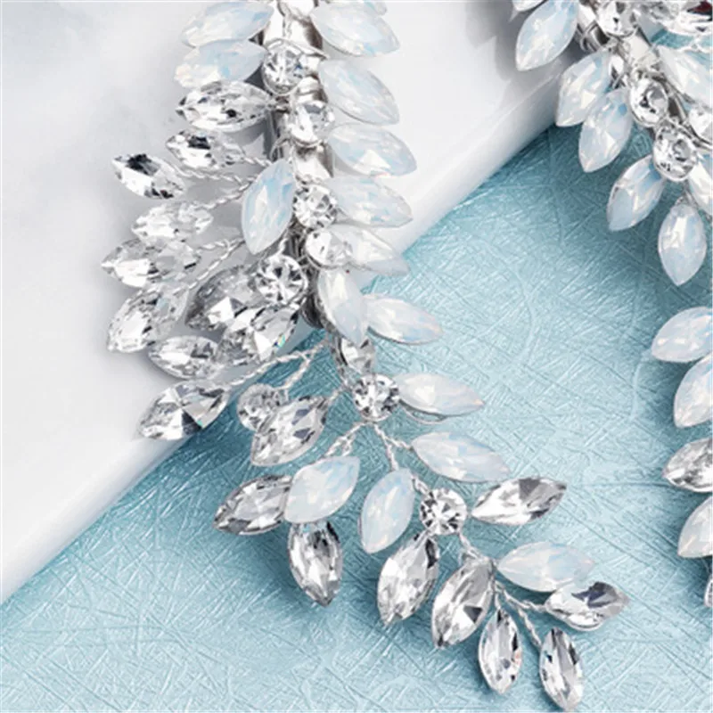 2Pcs Crystal Leaf Hairpin Women Jewelry Wedding Accessories Ziron Bridal Special Design Hair Clip Fashion Gift For Girls | Свадьбы и
