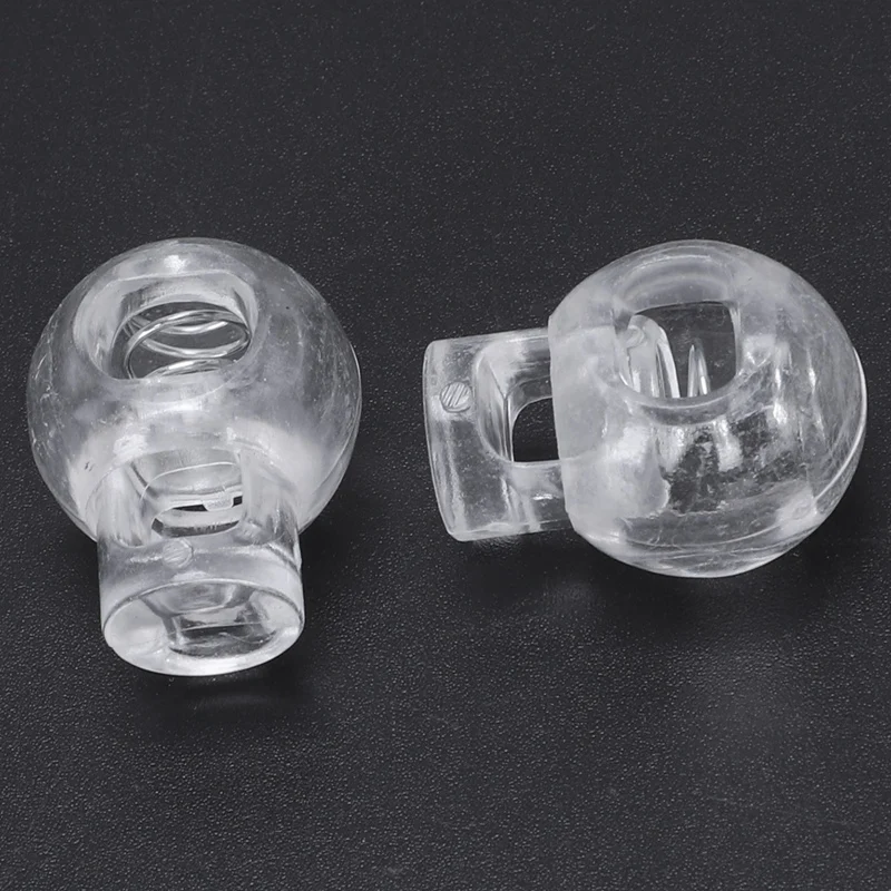 50 шт прозрачный пластик 5 мм одно отверстие для шнура Стопперы шнур замок